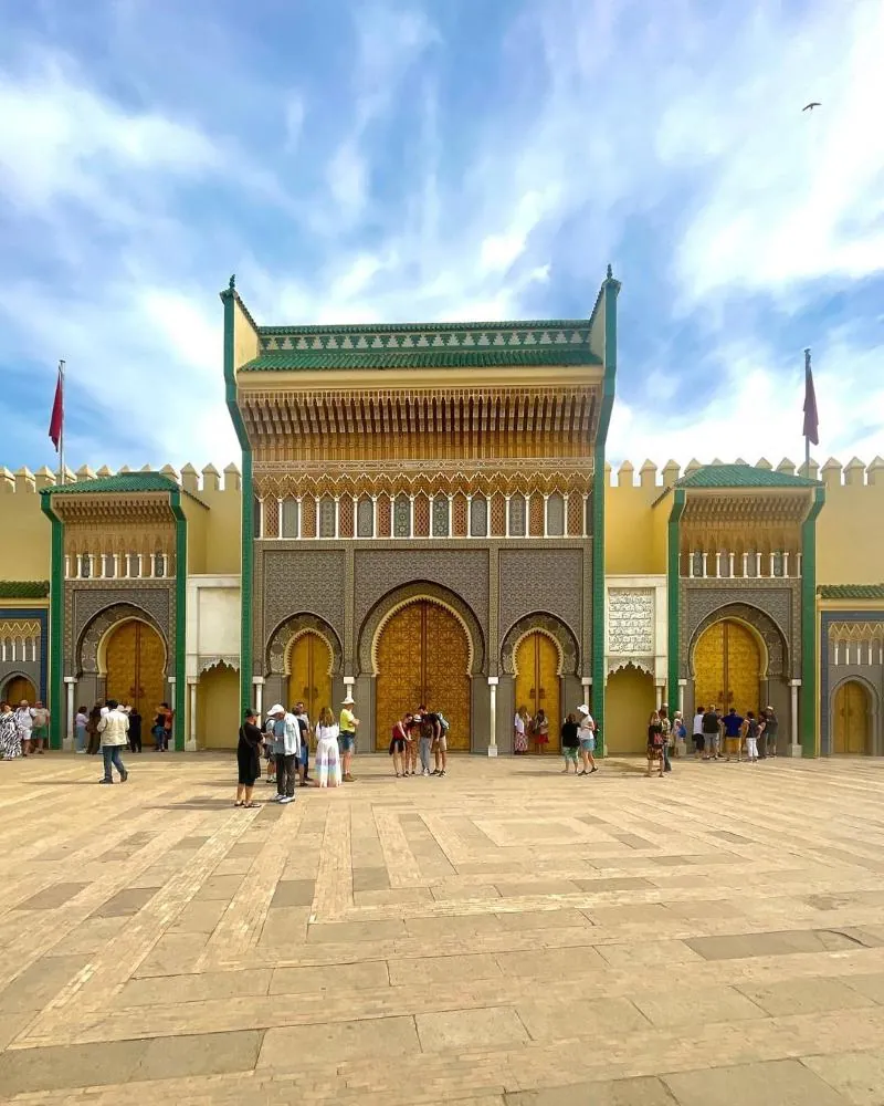 Golden doors of the Royal Palace in Fes on 10 Days Morocco Tour from Fes