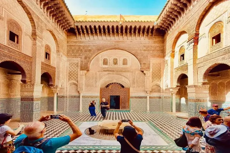 Carved courtyard on Classic 8 Day Tour from Casablanca