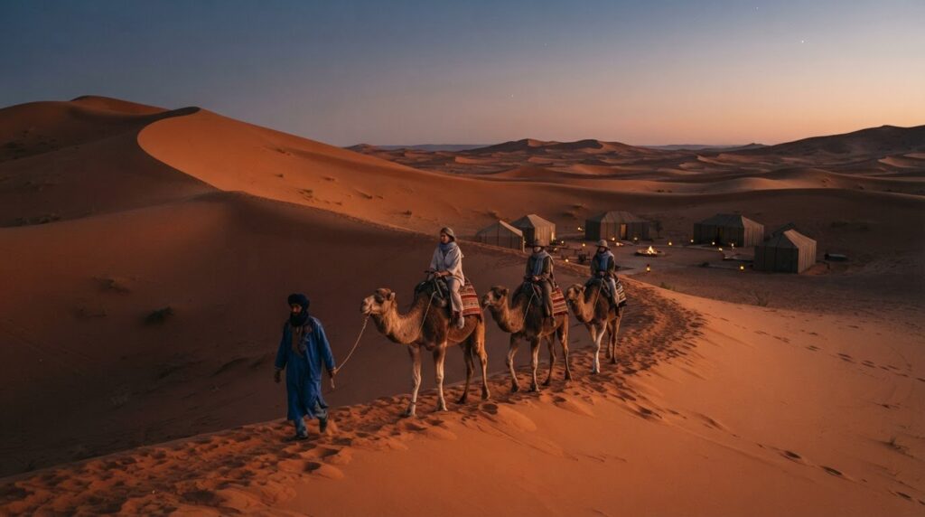Fes to Marrakech Desert Tour with Merzouga Camp and Camel Trek