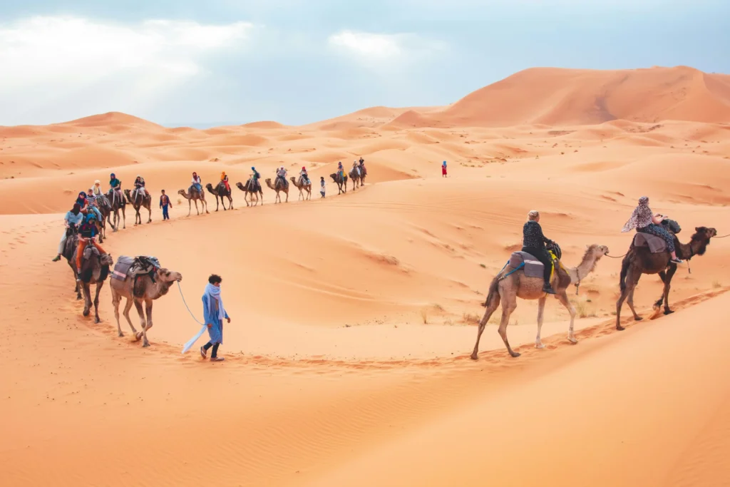 Best time to visit Morocco, Sahara desert dunes at sunset